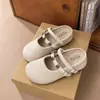 Sandálias de linho trançado de corte baixo para mulheres, novos tamancos fechados com fivela vintage para o outono de 2026, sapatos Birkenstock de sola grossa