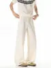 Pantalones casuales con textura relajada, pantalones de hombre de pierna ancha, holgados y ligeros, con un estilo fluido y desenfadado, de corte recto, versátiles para el verano.