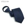 Vestido sin corbata Etiqueta negra Camisa de negocios coreana para hombre Versión estrecha de 7 cm Trabajo Corbata con cremallera Seguridad