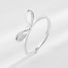 Anillo con forma de oreja de conejo y lazo de plata esterlina S925 para niña, estilo dulce y sencillo, con diseño de comida