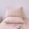 Funda de almohada simple de algodón lavado, funda de almohada estilo ins, juego de par individual, funda para cojín hipoalergénica, artículo individual