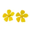 Pendientes de botón con diseño de flor en relieve estilo coreano simple para mujer, combinan con todo, para ir al trabajo, con sentido de alta gama