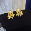 Estética Oriental, Fragancia de Osmanthus Dorado, Temperamento de Lujo Ligero, Aretes de Perlas de Agua Dulce, Pulsera, Brazalete, Juego de Joyería de Alta Gama