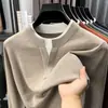 Suéter Nuevo de Otoño e Invierno Moda Dos Piezas Falsas para Hombre Cuello en V Camiseta Interior de Punto Color Liso Casual Suéter Interior de Manga Larga