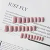 Esmalte de Unha Cor Sólida Fada Autocolante Rápido, Esmalte Usável Clareador Cor de Carne, Rosa Nude Conjunto de 24 Peças, Esmalte de Unha Manicure Simples
