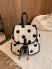 Mochila de Lunares de Alto Valor Estético para Mujer Modelo Nuevo 2026 Mochila Escolar de Gran Capacidad para Estudiantes de Secundaria y Preparatoria Estudiantes Universitarios Mochila para el Trabajo