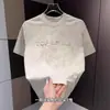 Camiseta de Manga Corta con Diseño Tie-Dye de Moda Nueva para Hombre, Estampado de Letras Simple de Moda con un Toque de Lujo