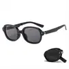Gafas de Sol Plegables para Mujer de Alta Gama con Sentido Marco Ovalado Estilo Coreano Mismo Estilo que GM Celebridad de Internet Fotografía Callejera Gafas de Sol con Protección UV