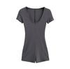 Body Deportivo de Fitness Americano para Mujer Verano Nuevo Multicolor Pantalón Ajustado Camiseta de Manga Corta Escote en V Profundo Ajustado Base