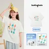 Pudding Haru 2026 Nuevo Estilo Veraniego Ropa Infantil Tops Ropa de Verano para Niñas Diversión Infantil Dibujos Animados Transpirables Camisetas de Manga Corta