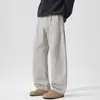 Calça Casual Patchwork de Algodão Puro com Caimento Relaxado Estilo Old Money de Anyang para Homens, Nova Coleção Outono 2026, Marca Tendência, Perna Reta, Longa, Transfronteiriça