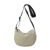2026 Nova Bolsa Transversal de Ombro Único Estilo Coreano Feminina Tendência Casual Leve Nylon Simples Versátil Bolsa Bolinho