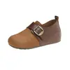 Hebilla de Cinturón de Moda Otoño 2026 Zapatos de Suela Gruesa Hermosos Zapatos de Una Sola Pieza Mocasines para Mujer Aumento de Altura Interior Mocasines sin Cordones Persona Perezosa