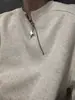 Moletom com Zíper Meio Aberto Masculino Primavera/Outono 2026 Estilo Coreano Novo Gola Redonda Solto Top Chique Estilo Hong Kong Tendência Em Estoque