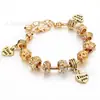 Novo Pulseira de Contas Banhada a Ouro Cor KC Preservadora de Cor Diamante Completo Estilo Panjia Amazon AliExpress
