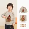 Kaka Panda Roupas Infantis Suéter Infantil Gola Redonda Top de Inverno para Meninos Roupas de Inverno para Meninas Roupas de Outono e Inverno para Bebês
