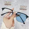 Óculos de Metal com Lente Dupla Sensível à Luz e que Mudam de Cor Anti-Luz Azul Armação Retro Estilosa para Homens de Ciência e Engenharia Óculos Tendência para Sobrancelha Miopia