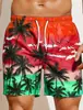 Pantalones de playa holgados europeos y americanos 2024, pantalones de surf de verano con estampado 3D de humo, pantalones cortos de moda para hombre