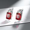 Aretes de Personalidad Europea y Americana Rectangulares Hebilla de Oreja Zircón Colorido Aretes Transfronterizos Sentido Avanzado Temperamento