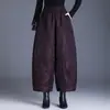 Garantía de Calidad Antienvejecimiento Mamá Estilo Chino Jacquard Capullo Pantalones de Pierna Ancha Otoño/Invierno Nuevos Pantalones Casuales Pantalones Acortados tipo Bloomers