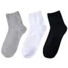 Calcetines de Otoño para Hombre, Calcetines de Algodón de Color Sólido, Caña Media Larga, Resistentes al Desgaste, Absorbentes de Sudor, Calcetines para Hombre Anti-Olor, Calcetines Deportivos Juveniles, Calcetines Zhuji