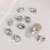 Año nuevo celebridad de internet uña hecha a mano serie blanca usar uña tridimensional incrustada diamante circonita pila de perlas diamantes pegatinas de uñas joyería