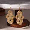 Pendientes Redondos Europeos y Americanos Transfronterizos de Parche Brillante con Diseño Exagerado, Pendientes de Nicho con un Toque de Lujo Ligero y de Alta Gama, Venta al por Mayor