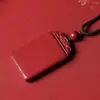 Colgante de Paz de Cinabrio Natural Mineral Crudo Alto Contenido Arena Púrpura Dorada Colgante de Collar Cuadrado Ruyi Regalo
