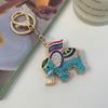 Nova mascote tailandesa diamante-incrustado elefante forma carro chaveiro animal pingente saco acessórios presente atacado