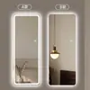 Espelho de Corpo Inteiro, Espelho de Vestir, Espelho Inteligente com Luz, Tela Sensível ao Toque, Decoração de Barbearia, Espelho Longo, Luz LED Iluminada, Alta Definição, Comércio Exterior