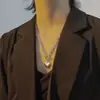 Collar de Acero Inoxidable con Corazón para Mujer, Moderno, Estilo Frío Ins, Sentido de Diseño de Nicho, Cadena Gruesa, Cadena para Clavícula, Cadena de Cuello Hip Hop