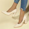 Nuevos Zapatos de Tacón Alto Otoño 2025 para Mujer Moda Casual Francesa Europea y Americana Tacón Grueso Boca Baja Zapatos de Tacón Alto de Moda