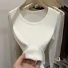 Camiseta Básica de Polar Doble Cara con Cuello en U para Mujer, Ropa Interior Cálida de Otoño e Invierno, Corte Ajustado, Nueva Camiseta de Manga Larga de Otoño 2025