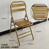 Silla plegable de acero inoxidable con respaldo, silla simple para dormitorio, puesto exterior de dormitorio universitario, taburete portátil para snacks nocturnos