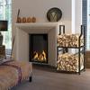 Estante Pequeño de Hierro para Leña Estante de Almacenamiento de Troncos de Leña Multicapa Estante Apilable Estante de Almacenamiento de Troncos para Interiores y Exteriores Junto a la Chimenea