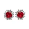 Pendientes Vintage de Plata con Incrustaciones de Circonita, Formas Redondas y Cuadradas, Pendientes Exquisitos y Elegantes con un Toque de Lujo Ligero y de Alta Gama