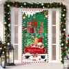 Cortina de Puerta Verde Grinch Navideño Tela Decorativa Venta Caliente Transfronteriza Pasillo de Entrada Fondo de Fiesta Tela Colgante Decoración de Festival