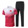 Traje deportivo de verano para equipo chino con cuello, manga corta, camiseta y pantalones, para hombres, mujeres y niños, ropa de grupo de voluntarios, abrigo de entrenador