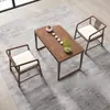 Nuevo Estilo Chino Mesa Pequeña de Balcón para Té Mesa de Té de Madera Maciza Minimalista Moderno Zen Hogar Apartamento Pequeño Sala de Estar Mesa y Sillas para Té