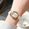 Reloj de cuarzo para estudiantes, elegante, estilo coreano, para mujer, dorado, cuadrado pequeño, para niñas, venta al por mayor de fábrica