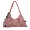 Bolsa de Axila Grande Capacidade Versátil Estilo Preguiçoso Dobrada com Cordão Bolsa Tote de Mão Bolsa de Ombro Único de Nicho com Sensação Relaxada