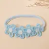 2025 Nueva Diadema para Bebé de Primavera y Verano Transfronteriza Color Sólido Flor Diadema para Niños Accesorios para la Cabeza Diadema de Nylon Suave para Bebé