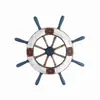 Estilo Mediterrâneo Criativo Madeira Maciça Barco Americano Antigo Roda de Leme Pendurada na Parede Artesanato de Timoneiro Decorações