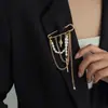 Moda Cruzada Europeia e Americana Broche de Corrente de Pérolas Artificiais Multicamadas com Franja Hip-Hop Ins Pin Multifuncional Corrente Decorativa para Pendurar