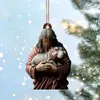 Regalo de Navidad Nuevo Transfronterizo Regalo Pequeño Hipopótamo Lindo Decoración de Árbol de Navidad Máquina Colgante de Hoja Acrílica Colgante Pequeño