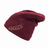 Novos Chapéus de Tricô Outono e Inverno para Homens e Mulheres, Chapéus de Lã Cor Lisa com Bordado de Espiga de Trigo, Proteção para Orelhas, Proteção contra Frio e Aquecimento, Chapéus de Tricô de Inverno