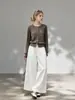 Cardigan de punto para mujer, estilo minimalista, cuello redondo, novedad de otoño, manga larga, ajuste ceñido, versátil, abotonado, chaqueta de punto, nicho casual 6664
