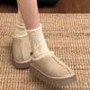 Zapatos de Algodón para Nieve con Suela Gruesa Cálida de Terciopelo Plus, Altura Aumentada, Antideslizantes, Estilo Birkenstock para Mujer, Invierno 2026