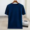 Suéter de Lana Pura con Cuello Redondo Otoño/Invierno 2025 para Hombre Manga Corta Top Camiseta Holgada Manga Media Suéter de Lana Suministro Transfronterizo
