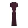 Comercio Exterior Otoño 2024 Nuevo Moda Femenina Estilo Europeo y Americano Ajustado Tejido de Canalé Vestido Largo 3471104